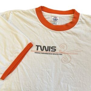Y2K Distressed This Week in Science T-Shirt White/Orange Distressed STEM Cotton